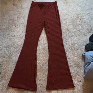 Rust Ribbed Pants